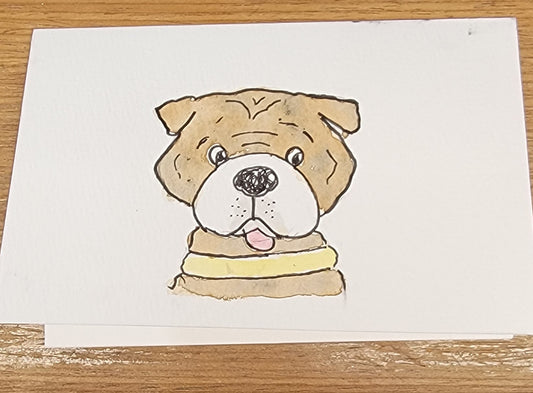 Custom Watercolor Portrait Card Simple 4 x 6