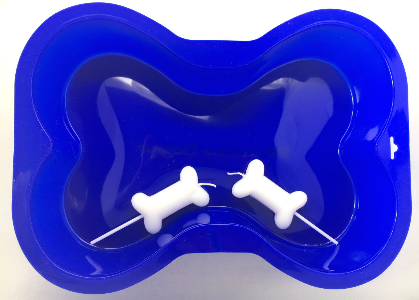 dog bone cake pan birthday candles white