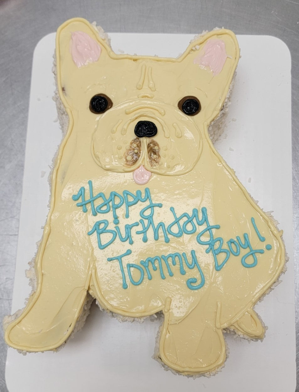 French Bulldog Boston Terrier Birthday Cake Pan w/Bandana and Bone Candle