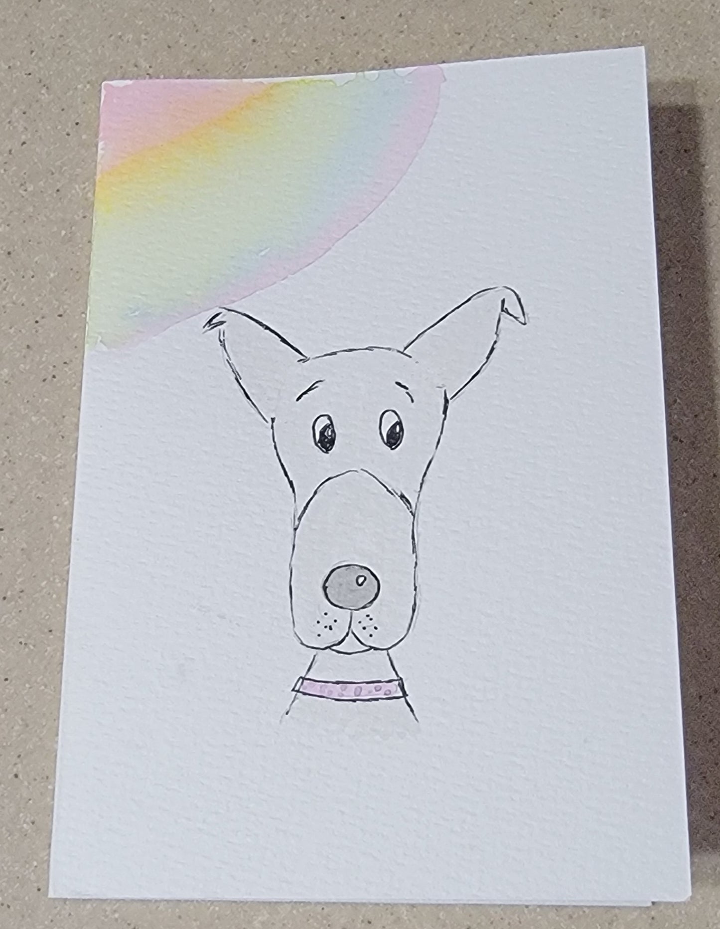 Custom Watercolor Portrait Card Simple 4 x 6