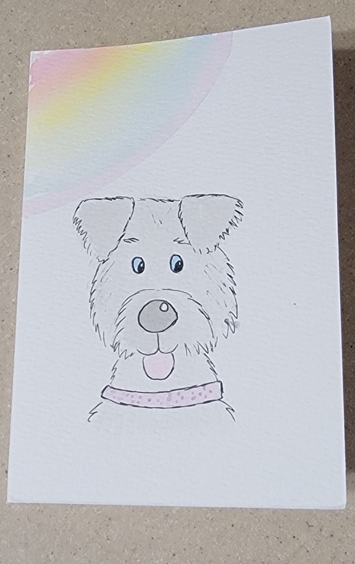 Custom Watercolor Portrait Card Simple 4 x 6