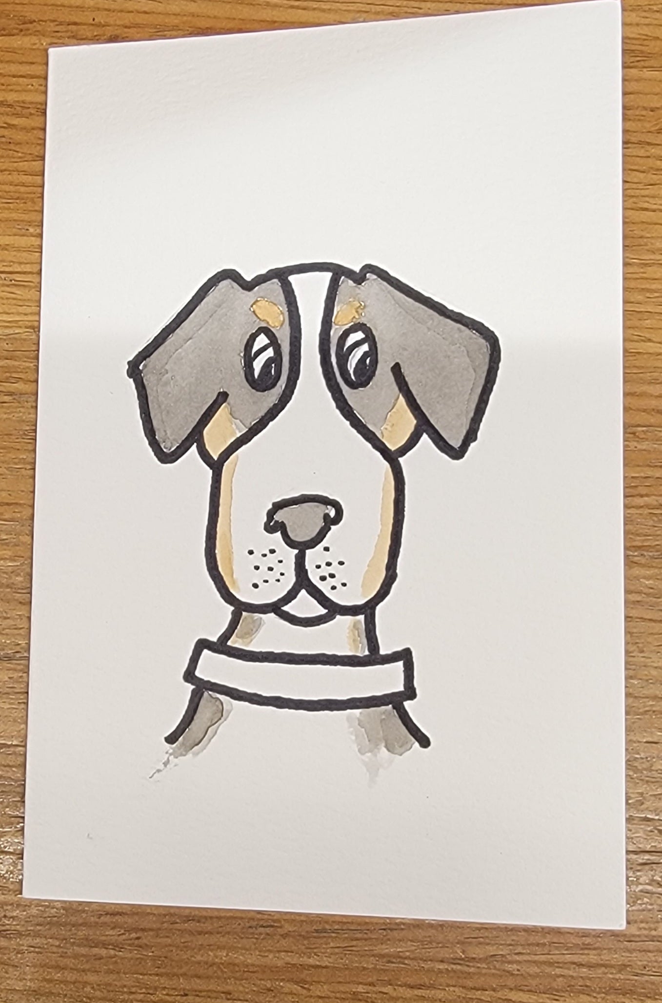 Custom Watercolor Portrait Card Simple 4 x 6