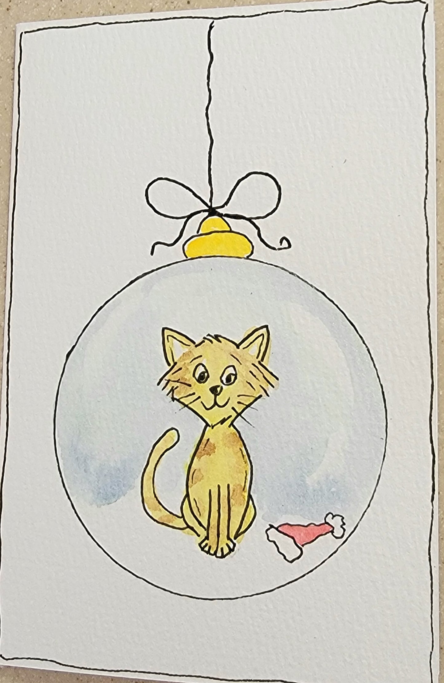 Watercolor Card - Ornaments