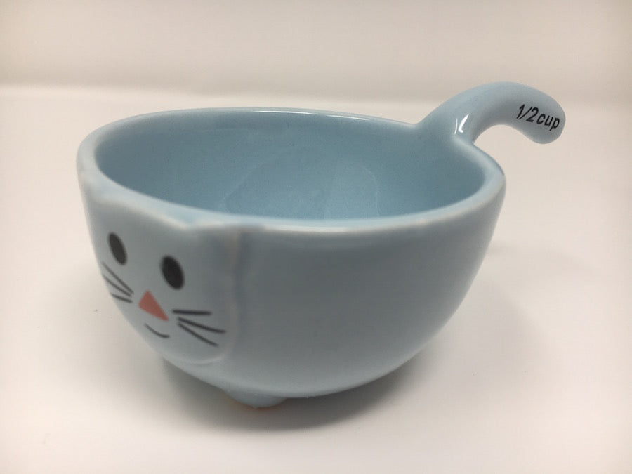kitty cat measuring cups set of four ceramic stackable 